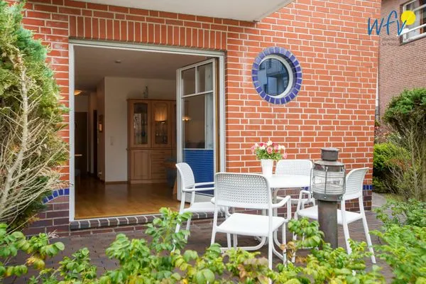 Terrasse Traumschiff Borkum Ferienwohnung 1