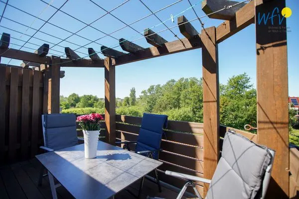 Balkon Ferienhaus Greune-Stee-Weg 103b Ferienwohnung Inselblick