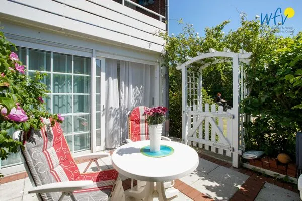 Terrasse Ferienhaus Greune-Stee Ferienwohnung Kreutzer