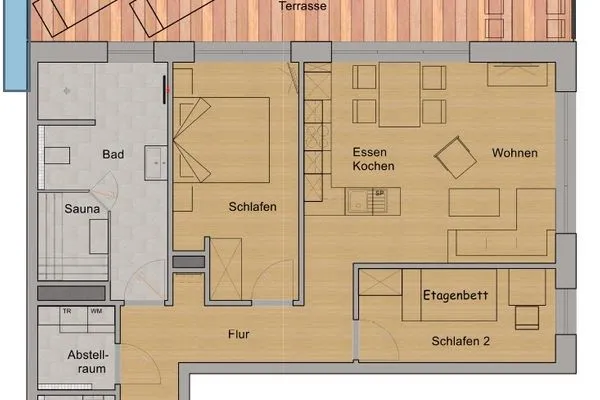 Haus Hohe Geest FeWo 6 Sahlenburg - Grundriss