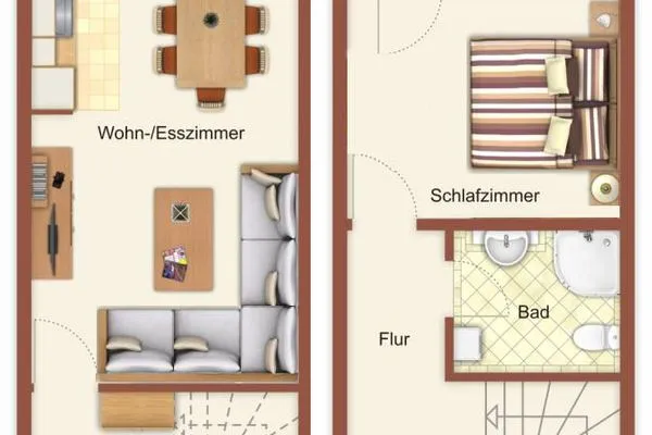 Haus Dortmund FeWo 1 Duhnen - Grundriss
