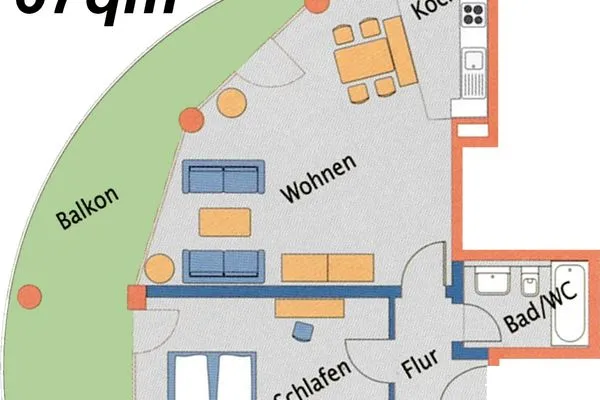 Haus Nordseebrandung FeWo A1.5 Sahlenburg - Grundriss