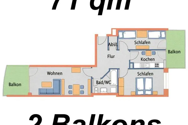 Haus Nordseebrandung FeWo A5.1 Sahlenburg - Grundriss