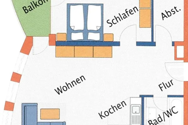 Haus Nordseebrandung FeWo C1.4 Sahlenburg - Grundriss