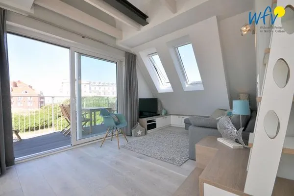 Wohnzimmer Achterhus Ferienwohnung Lee