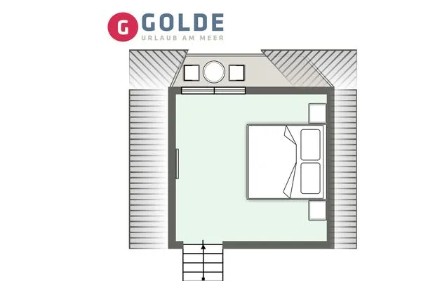Ferienhaus Kirchenstraße Appartement Achtern Diek OG SPO Ording - Grundriss