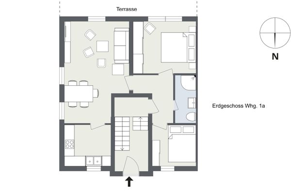 Witjhüs Whg. 1A Amrum - Grundriss