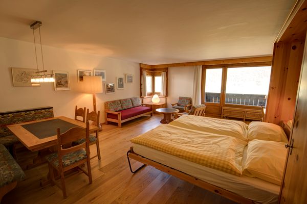 Chesa Munteratsch 2-Zimmerwohnung 101 Typ E Silvaplana - Living room
