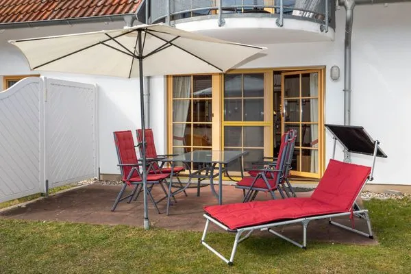 Terrasse Ferienpark Freesenbruch Wohnung 4.1 - Boddenkiker