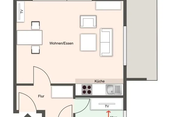 Haus Utlande Appartement Austernblick SPO Bad - Grundriss