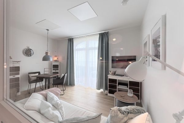Haus Alexandra Ferienwohnung 8 Dat Büdche Wangerooge - Der Blick aus dem Schlafzimmer. Auch von dort kann man das Meer sehen.