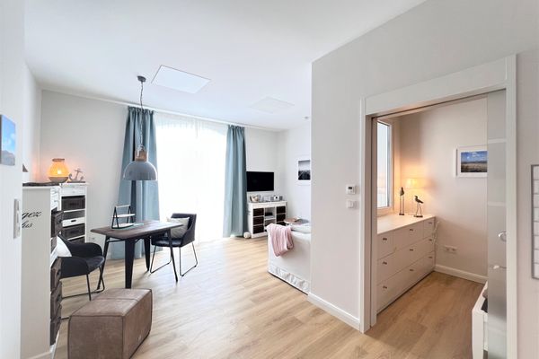 Haus Alexandra Ferienwohnung 8 Dat Büdche Wangerooge - Blick vom Flur. Gesamtansicht.