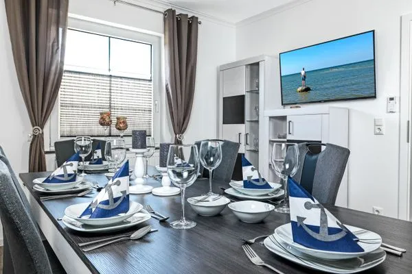 Wohnzimmer Ferienanlage Pfeiffer Haus Strandrose