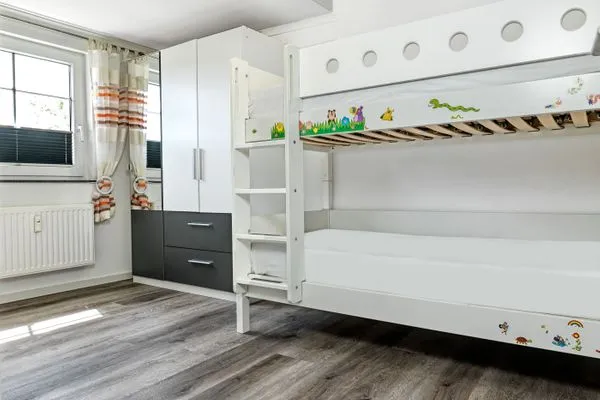 Schlafzimmer Ferienanlage Pfeiffer Haus Strandrose