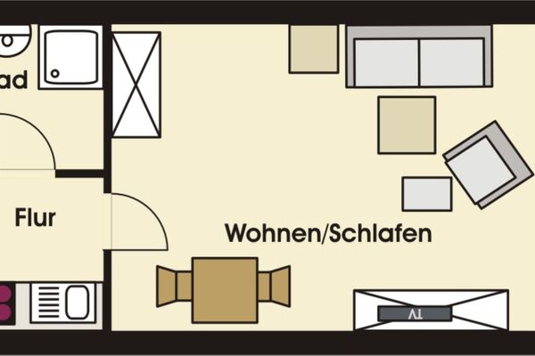 "Haus Meeresstrand" Ferienwohnung 103 Scharbeutz - Grundriss