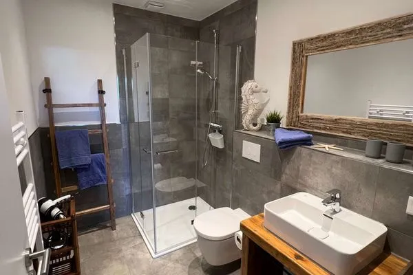 Badezimmer Residenz am Rosengarten Ferienwohnung große Atempause