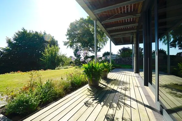 Terrasse  Helle Ferienwohnung 'Eichkamp' für zwei Personen in ruhiger Wohnlage in Eckernförde