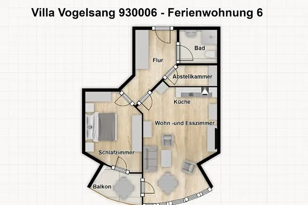 Grundriss Villa Vogelsang Ferienwohnung 6