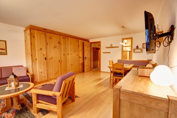 Chesa Munteratsch 1-Zimmerwohnung 307 Typ B Silvaplana - Living room