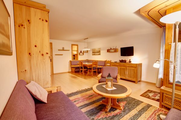 Chesa Munteratsch 1-Zimmerwohnung 307 Typ B Silvaplana - Living room
