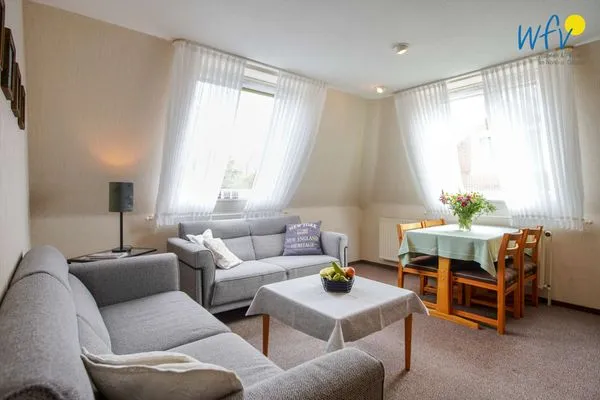 Wohnzimmer Haus Bonhuis Ferienwohnung Leuchtturmblick
