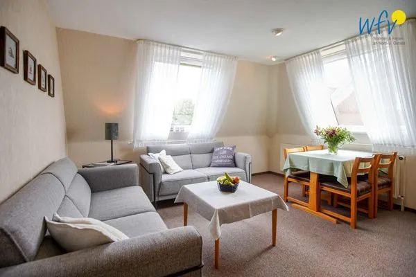 Wohnzimmer Haus Bonhuis Ferienwohnung Leuchtturmblick