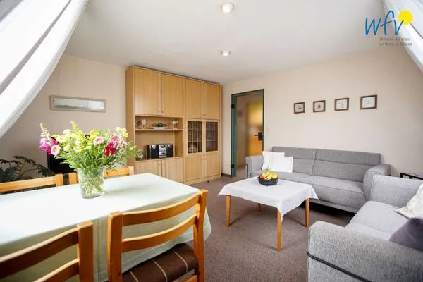 Wohnzimmer Haus Bonhuis Ferienwohnung Leuchtturmblick