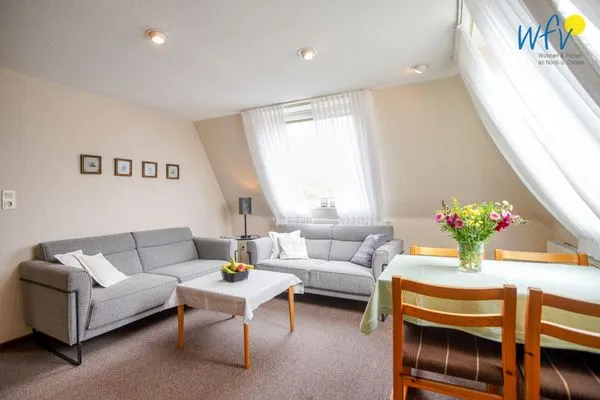 Wohnzimmer Haus Bonhuis Ferienwohnung Leuchtturmblick