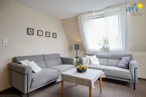 Wohnzimmer Haus Bonhuis Ferienwohnung Leuchtturmblick