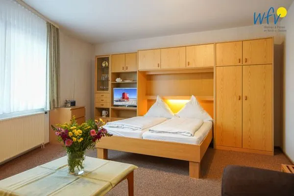 Schlafzimmer Haus Bonhuis Ferienwohnung Lütje Park