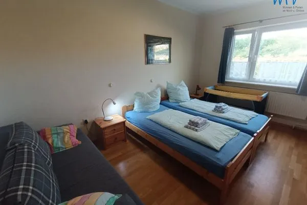 Schlafzimmer Haus Greune Stee Weg 11 Ferienwohnung Seehund