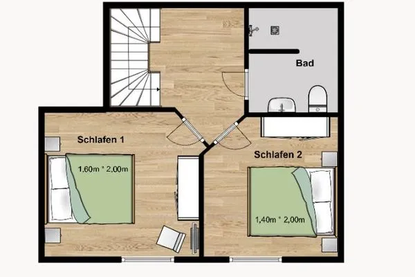 Grundriss Kapitänshaus Ferienwohnung 5