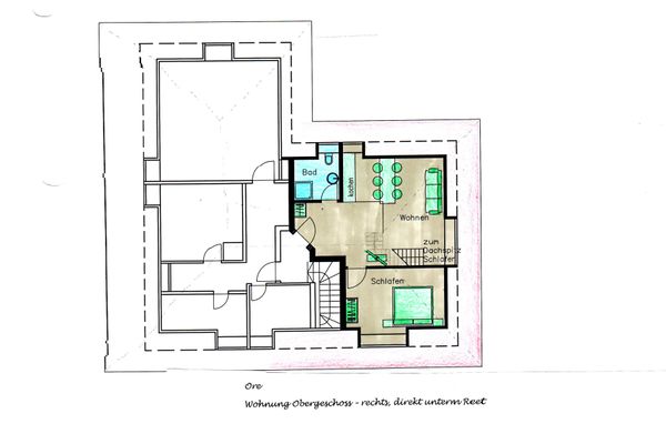 Haus Nordseebude Ore OG rechts Nordseebude Ording - Grundriss