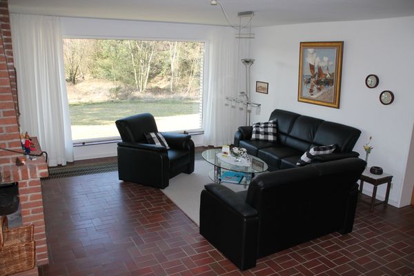  Weißes Dünenhaus mit Meerblick Dorf - Wohnzimmer