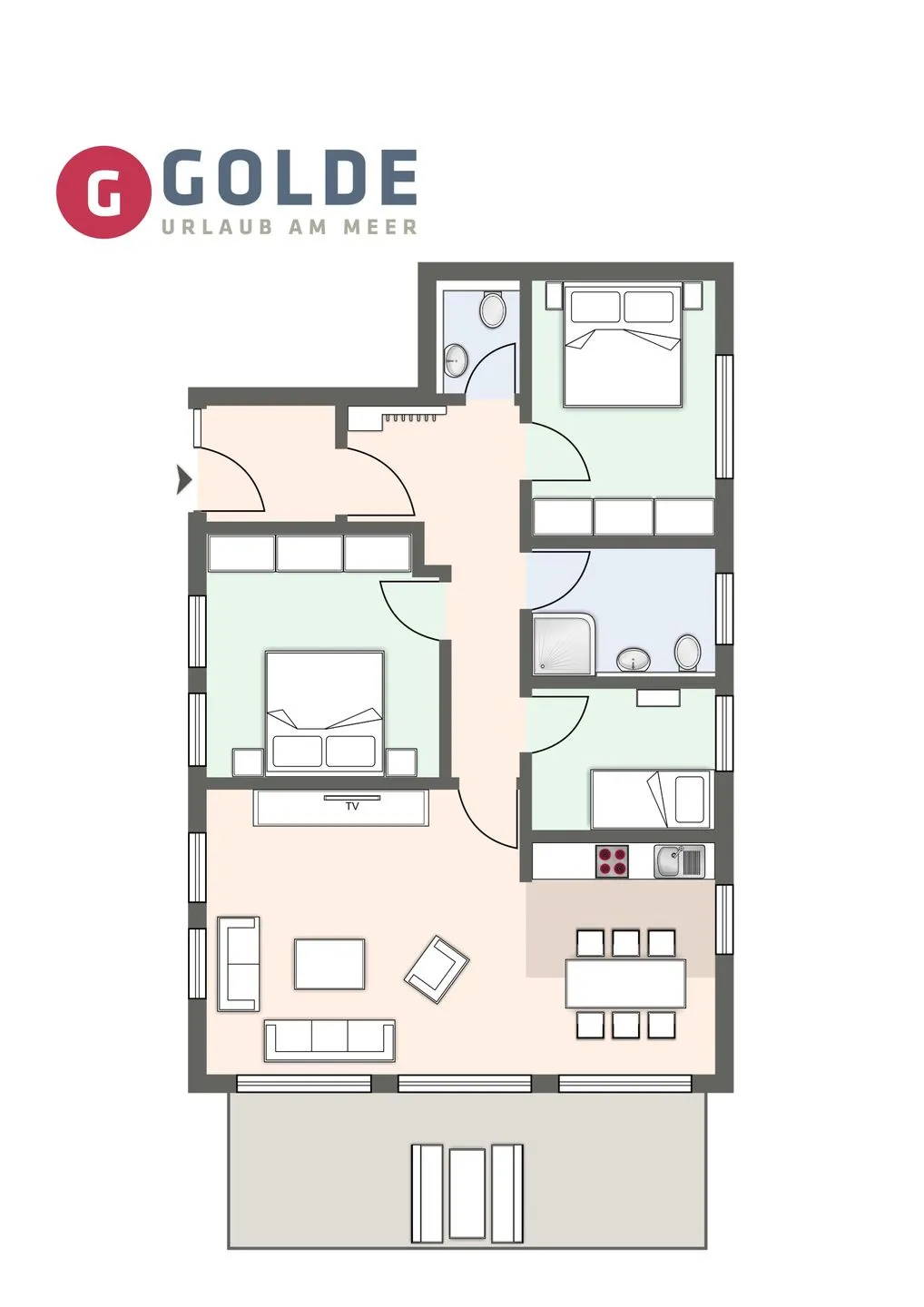 SPO Bude Appartement SPO Bude 4 SPO Dorf - Grundriss