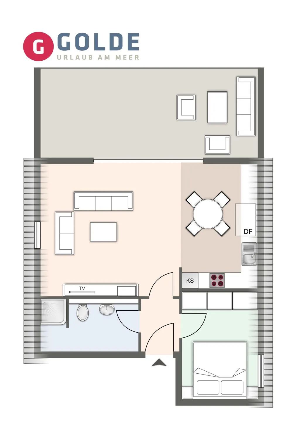 SPO Bude Appartement SPO Bude 2 SPO Dorf - Grundriss