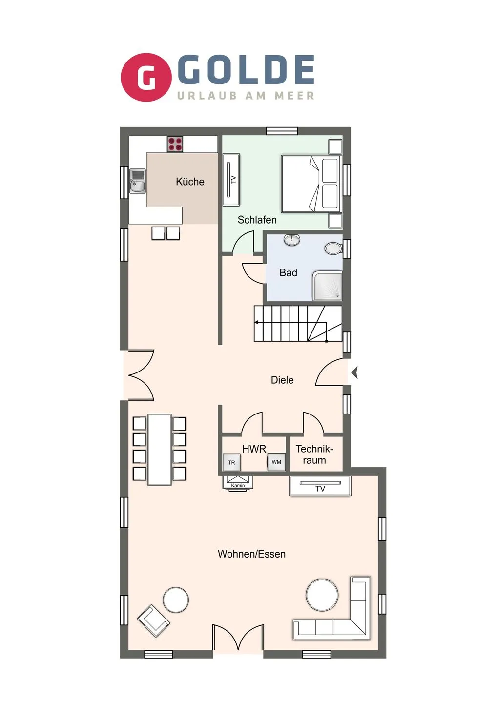 Einzelhaus Reetdachhaus Dünenreiter Reetdachhaus Dünenreiter SPO Dorf - Grundriss