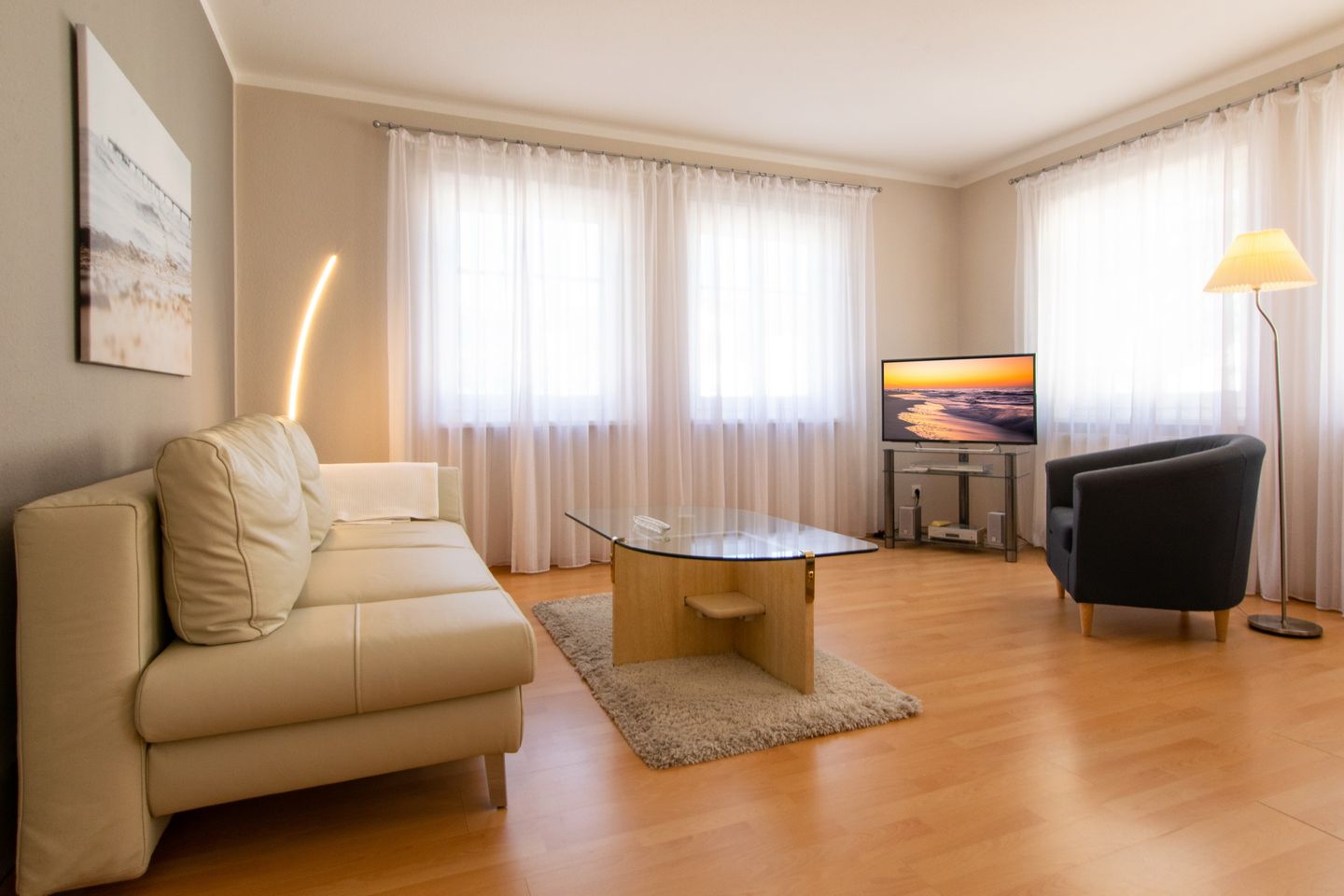 Inselstrand Inselstrand 215 Usedom - Wohnbereich mit Flatscreen-TV