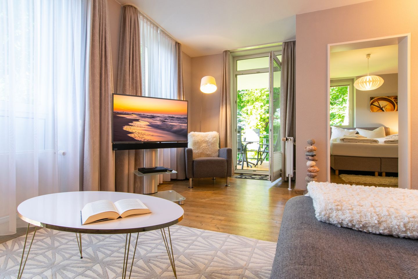 Strand-Park Strand-Park 113 Usedom - Wohn-Essbereich mit Zugang zur Terrasse