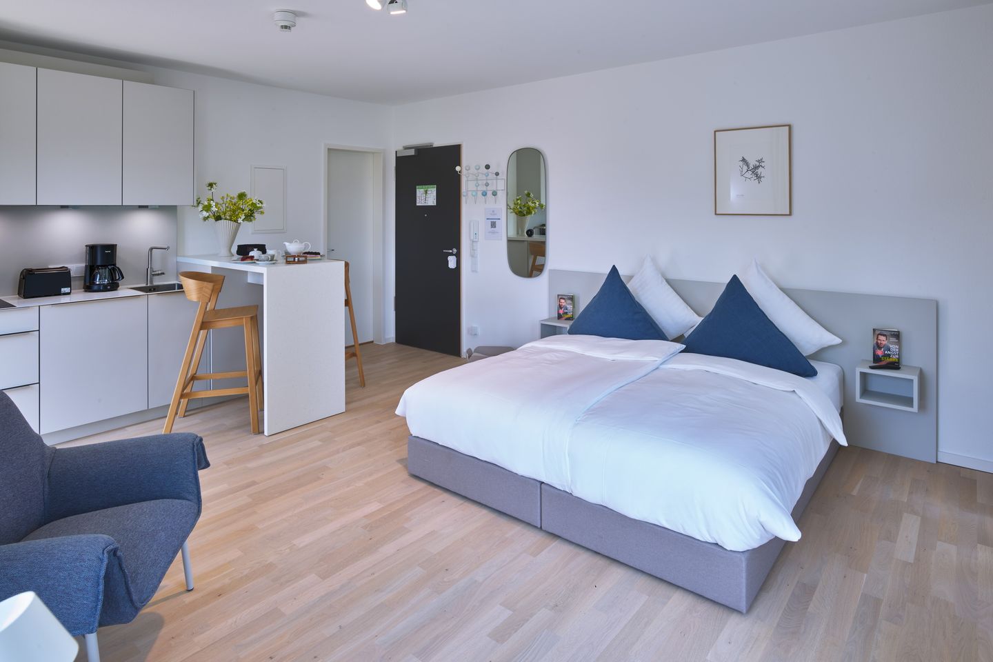 Lüttjeod Apartmentvilla Lüttjeod Apartmentvilla 10 Langeoog - Wohn-Essbereich mit Doppelbett