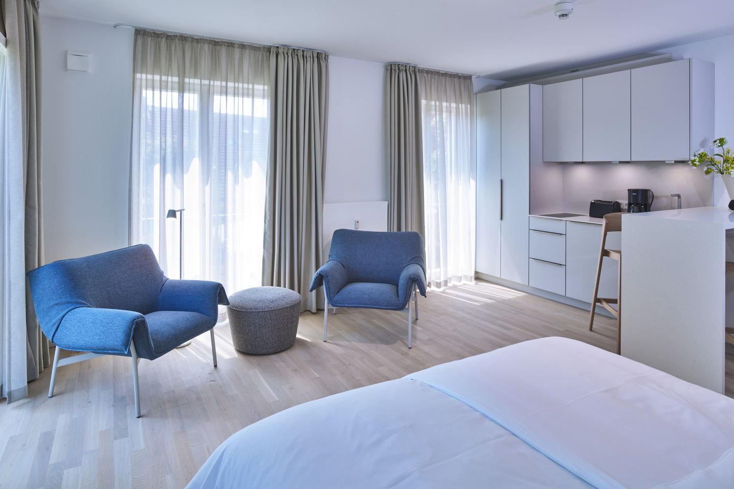 Lüttjeod Apartmentvilla Lüttjeod Apartmentvilla 10 Langeoog - Wohn-Essbereich mit Doppelbett