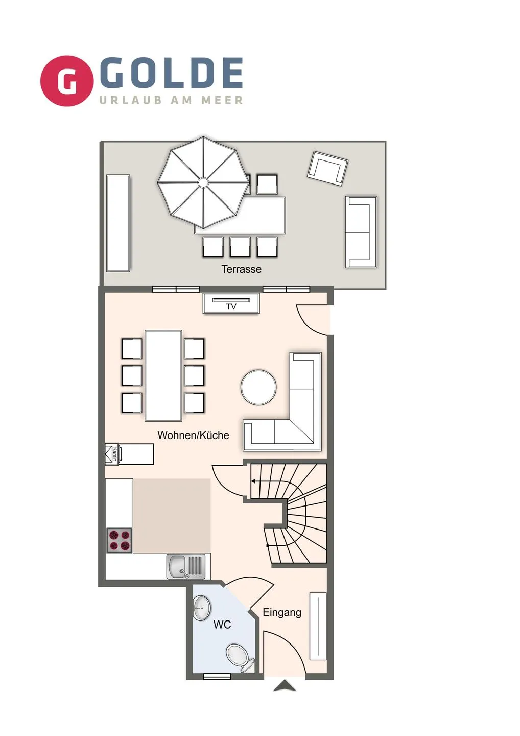 Summer Diek Reetdachhaus Summerdiek 10 SPO Ording - Grundriss