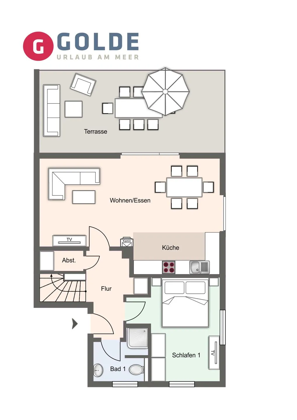 Summer Diek Ferienhaus Summerdiek 8 SPO Ording - Grundriss