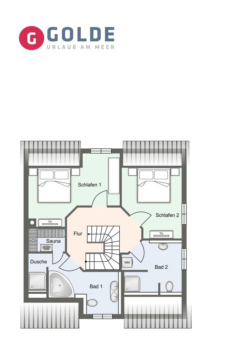 Summer Diek Reetdachhaus Summerdiek 11 SPO Ording - Grundriss