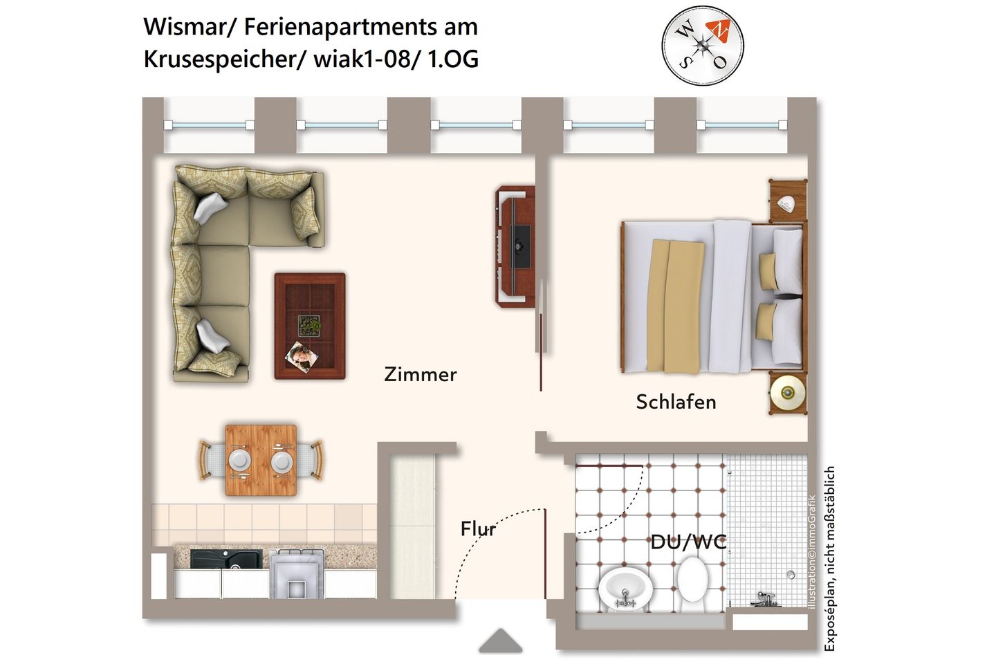 Ferienapartments am Krusespeicher Ferienapartments am Krusespeicher 1-08 Wismar -