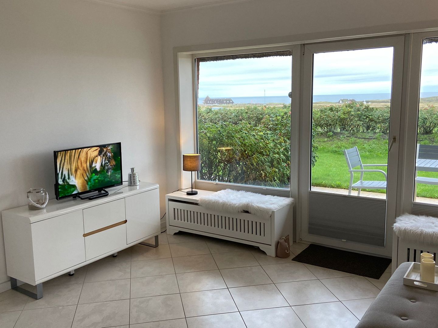 Haus Kampbarg Suite 2-Meer-Blick Kampen - Wohnzimmer