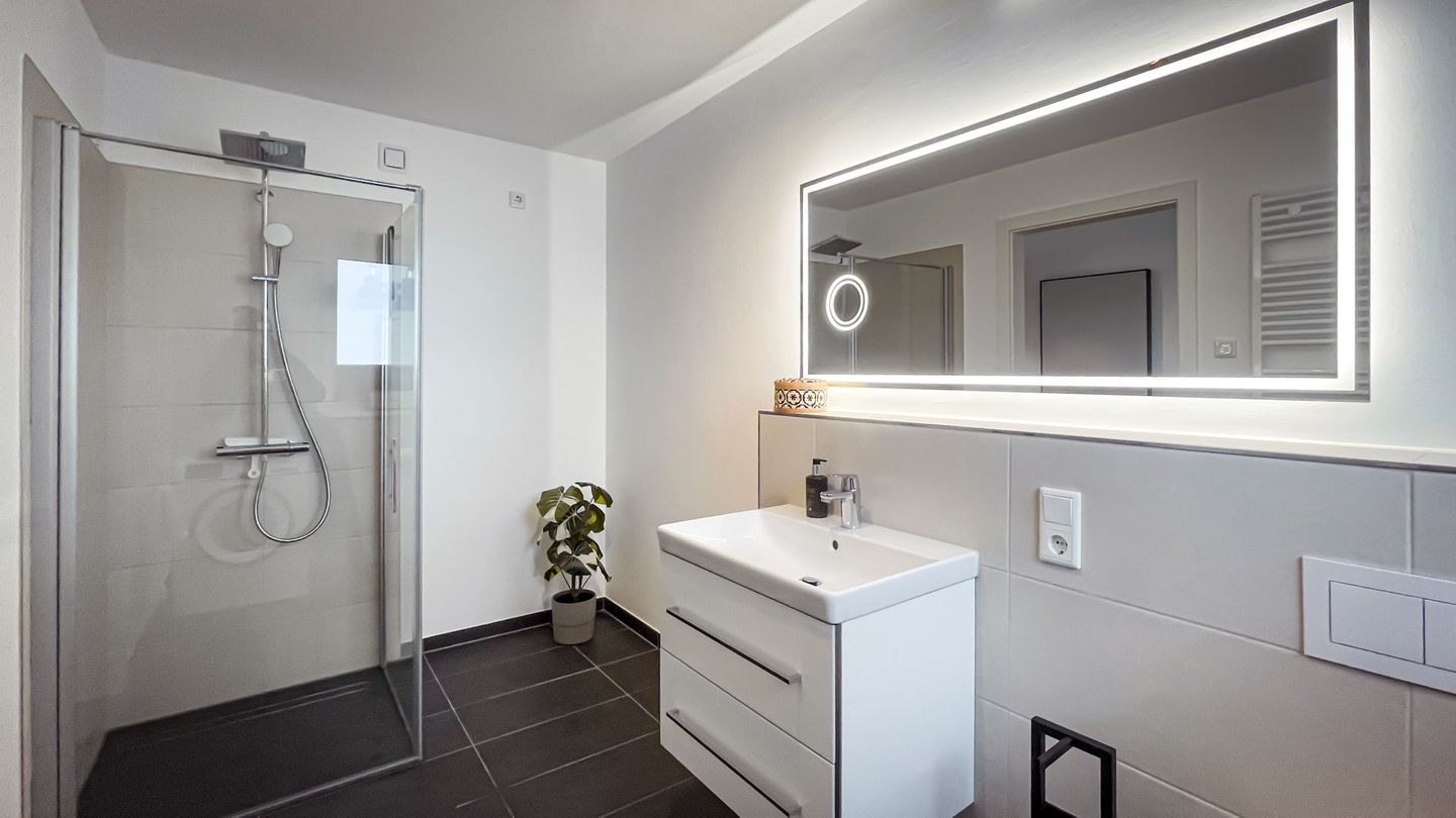 Gebirgsresort Ferienwohnung Schanzenblick Winterberg - Badezimmer