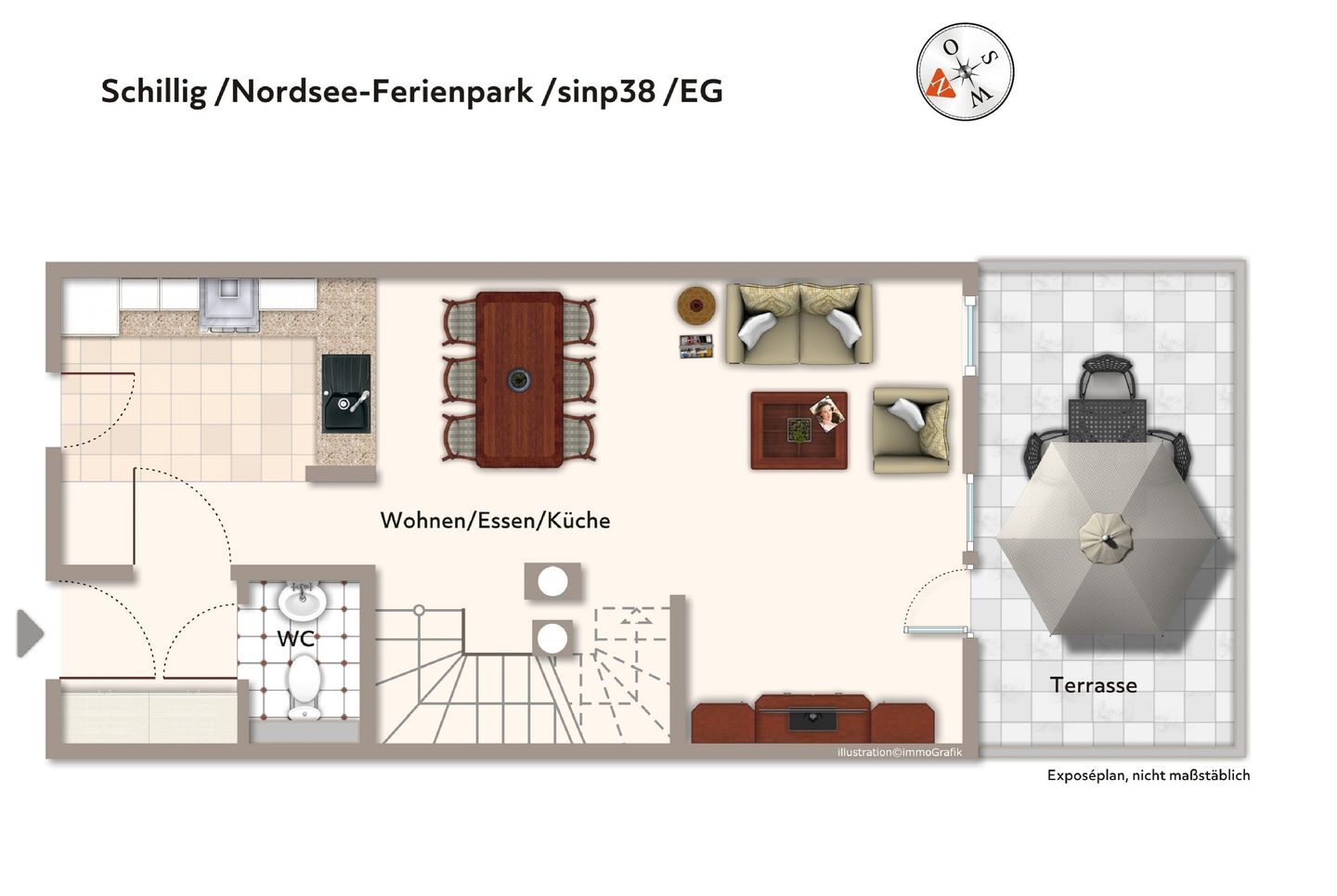 NordseeResort Friesland Ferienhäuser NordseeResort Friesland 38 Schillig - Grundriss