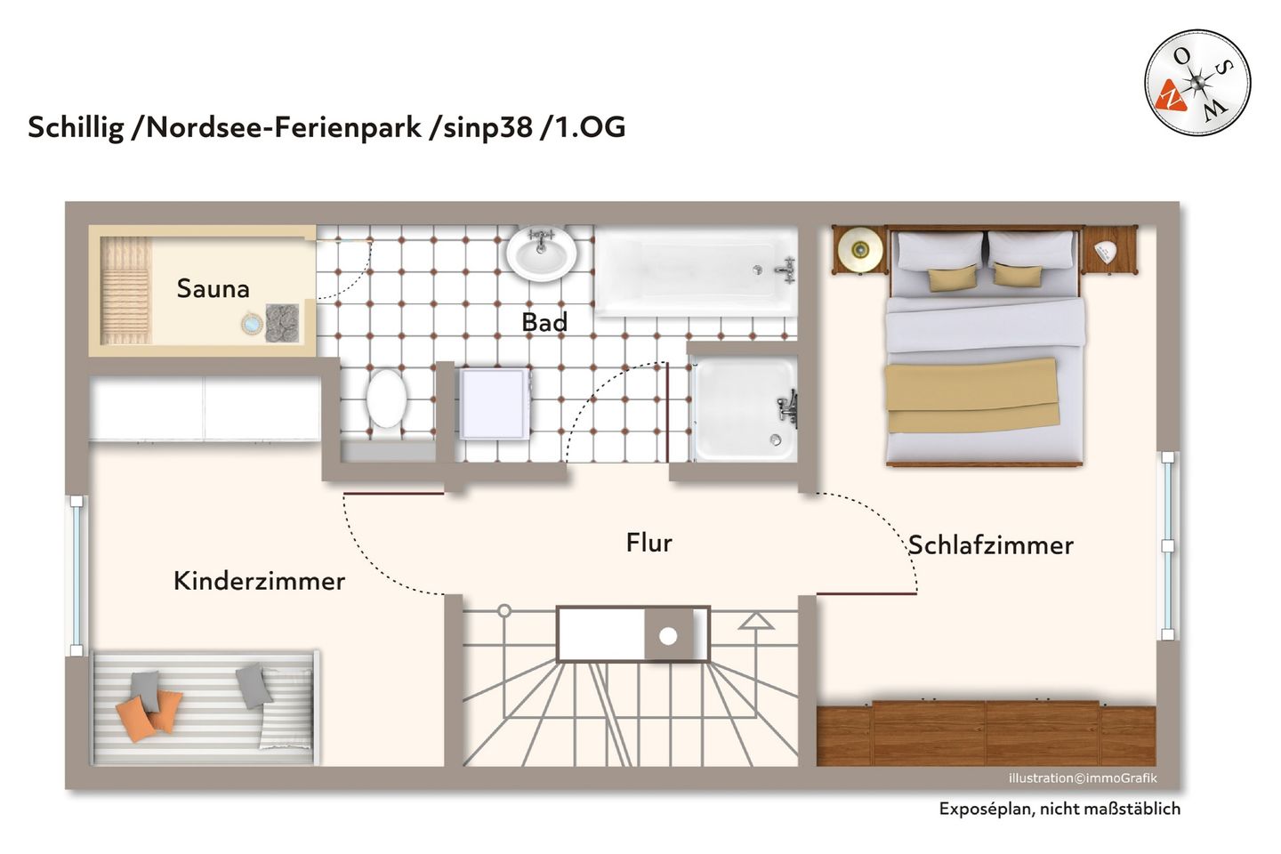 NordseeResort Friesland Ferienhäuser NordseeResort Friesland 38 Schillig - Grundriss