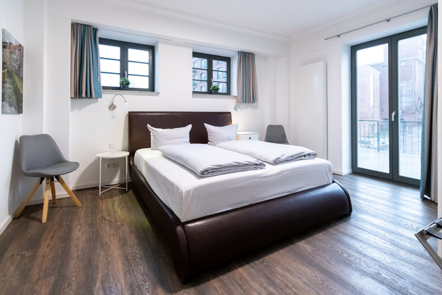 Ohlerich Speicher Ohlerich Speicher 1-01 Wismar - Schlafzimmer mit Doppelbett